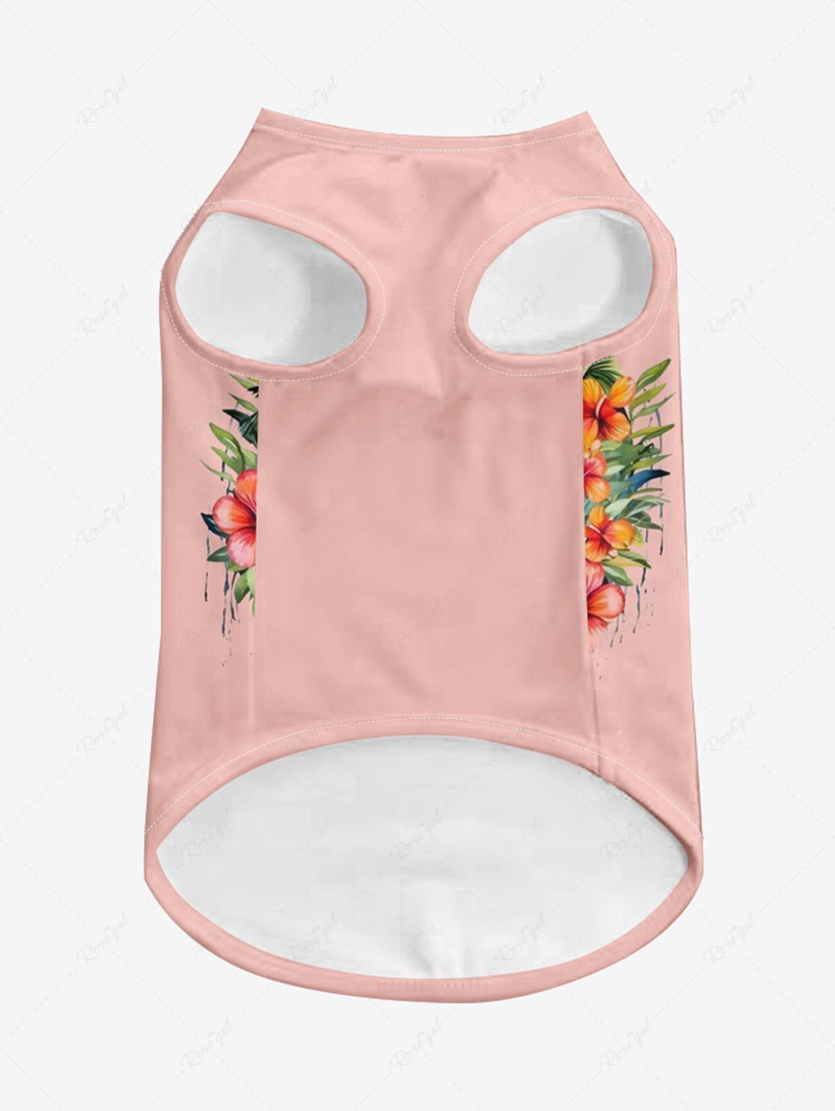 Coconut Tree Hibiscus Flower Heart Seascape Printed Hawaii Tank Top T-shirt Dog And Owner Matching Outfits