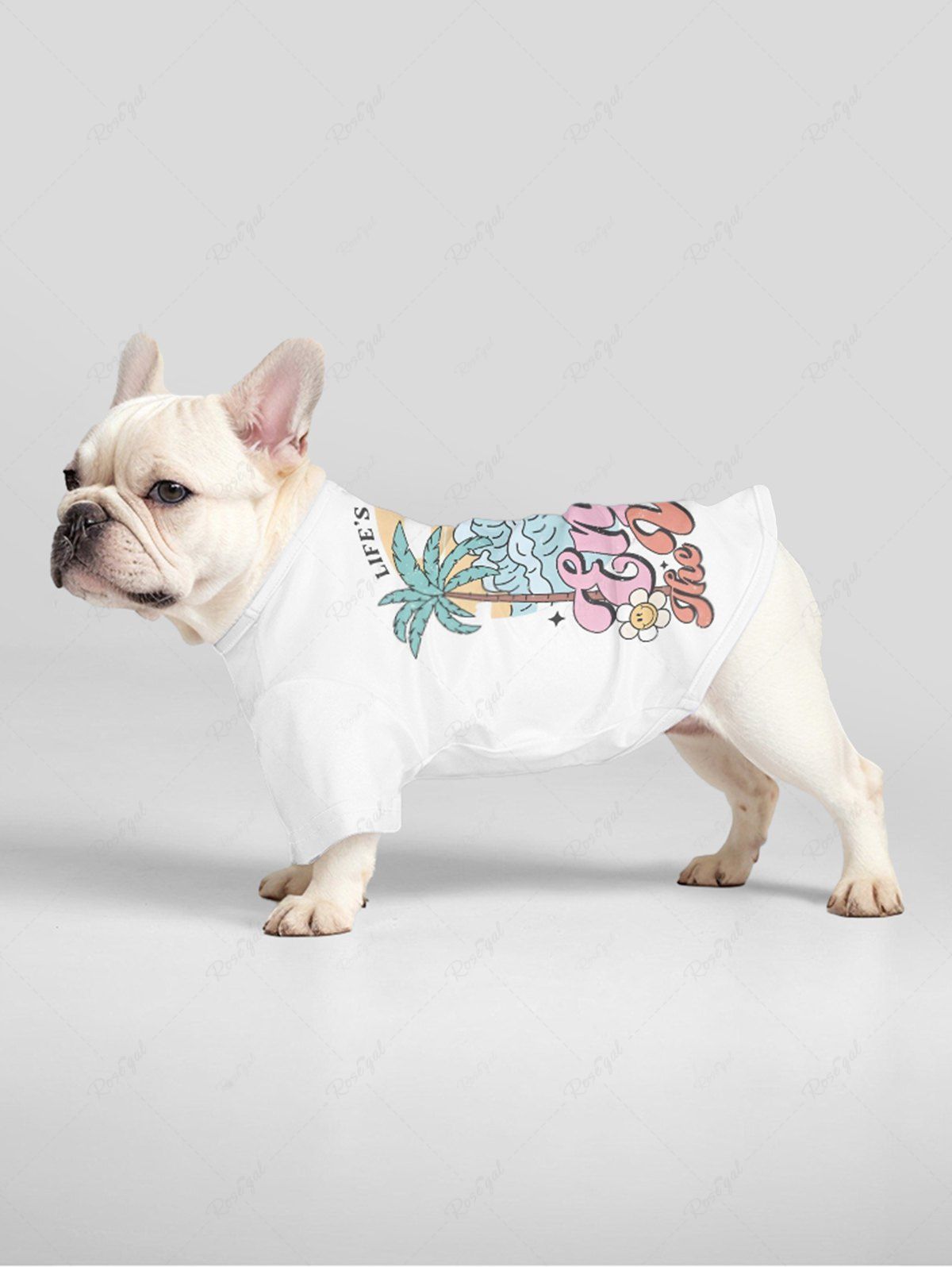 Pet's Coconut Tree Sea Waves Flowers Print Hawaii T-shirt