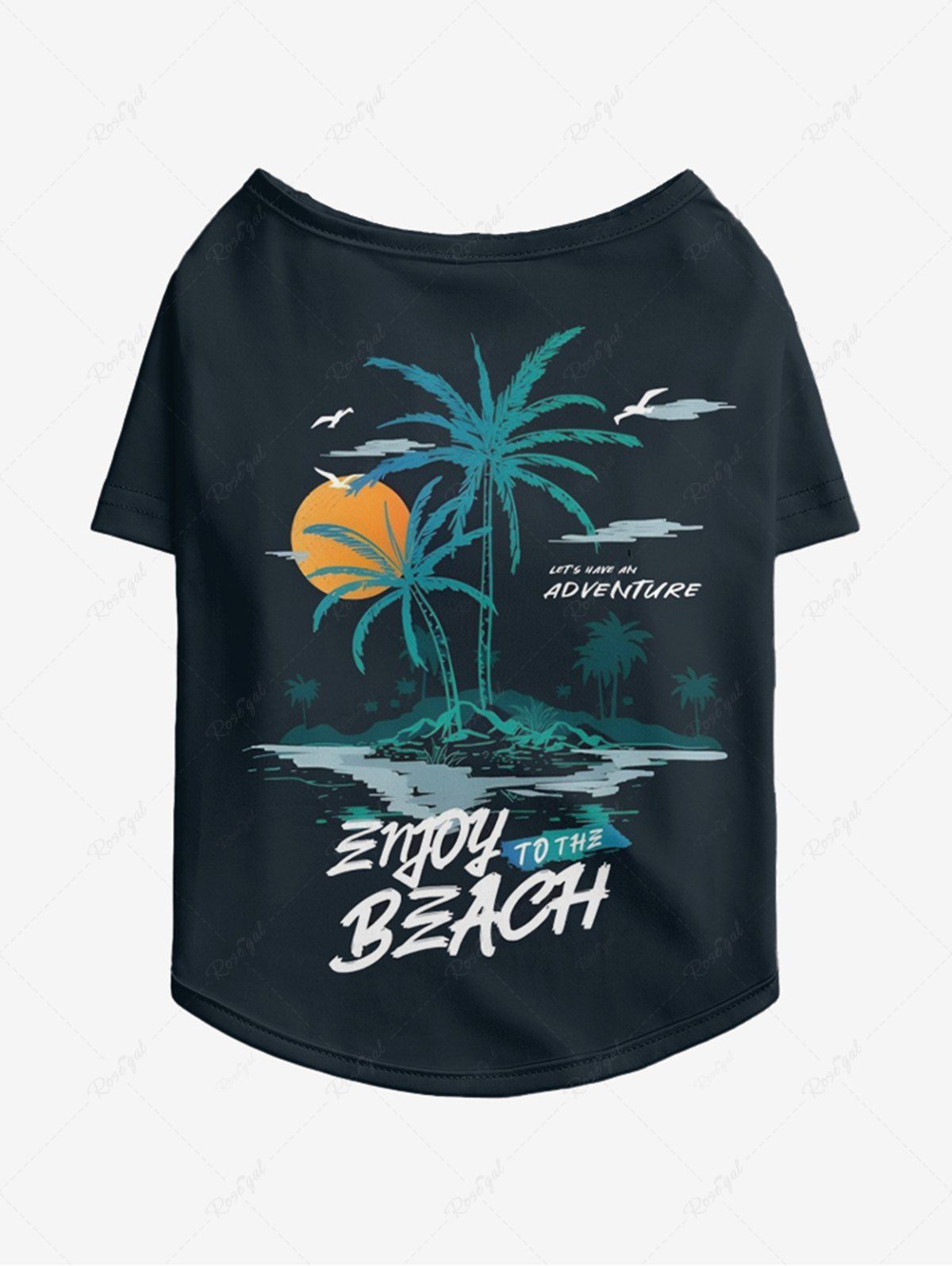 Pet's Coconut Tree Sun Print Hawaii T-shirt