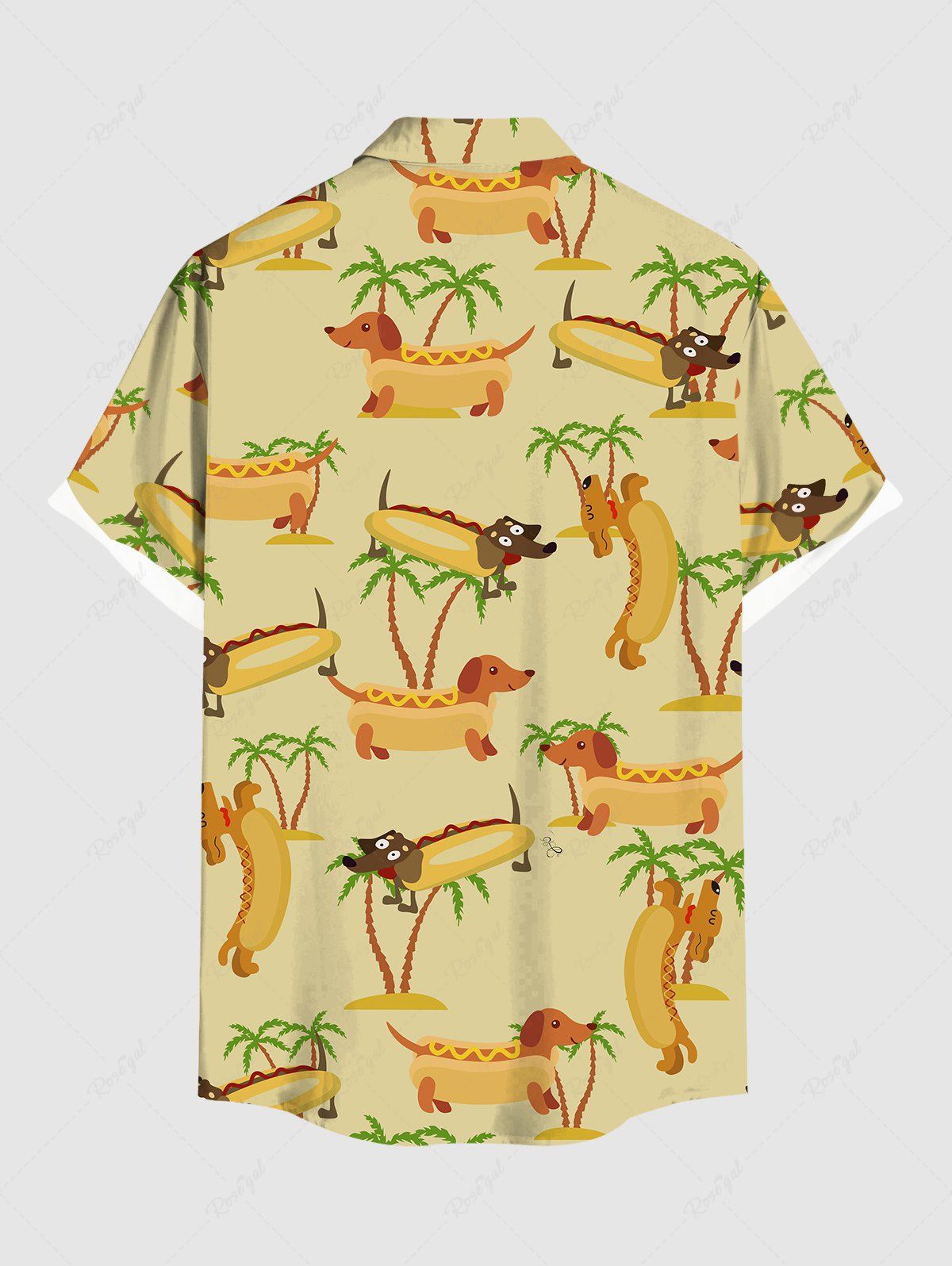 Coconut Tree Hot Dogs Print Hawaii Shirts Dog and Owner Matching Outfits