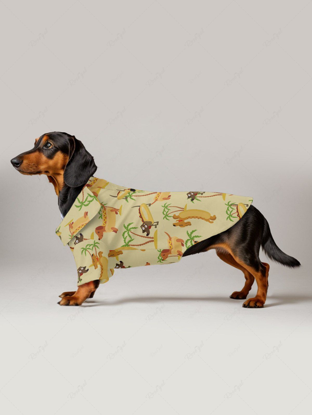 Pet's Coconut Tree Hot Dogs Print Hawaii Shirt