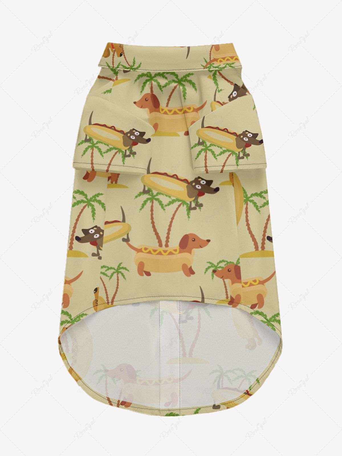 Pet's Coconut Tree Hot Dogs Print Hawaii Shirt