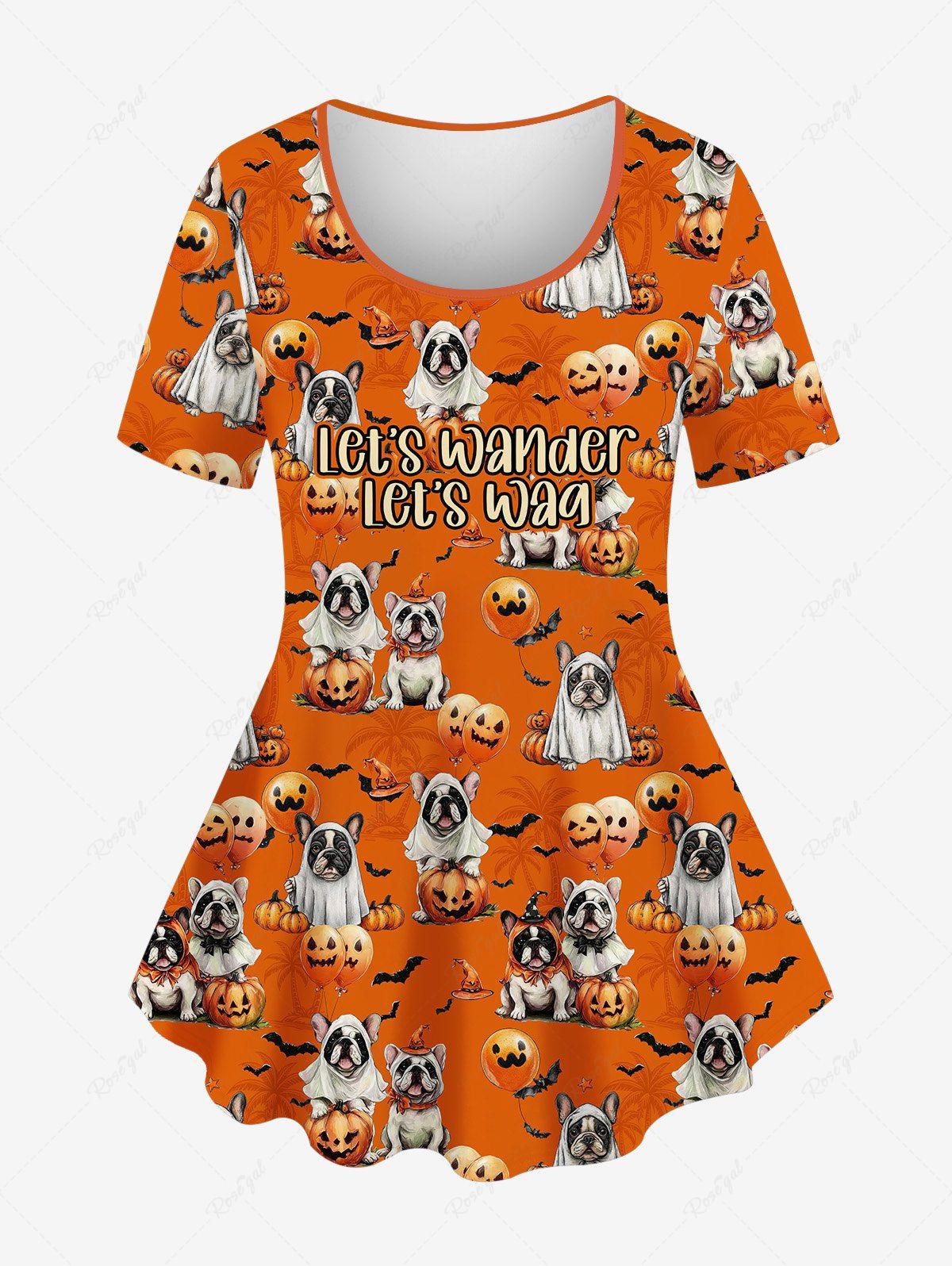 Halloween Dogs Pumpkin Bat Print T-shirts Dog and Owner Matching Outfits