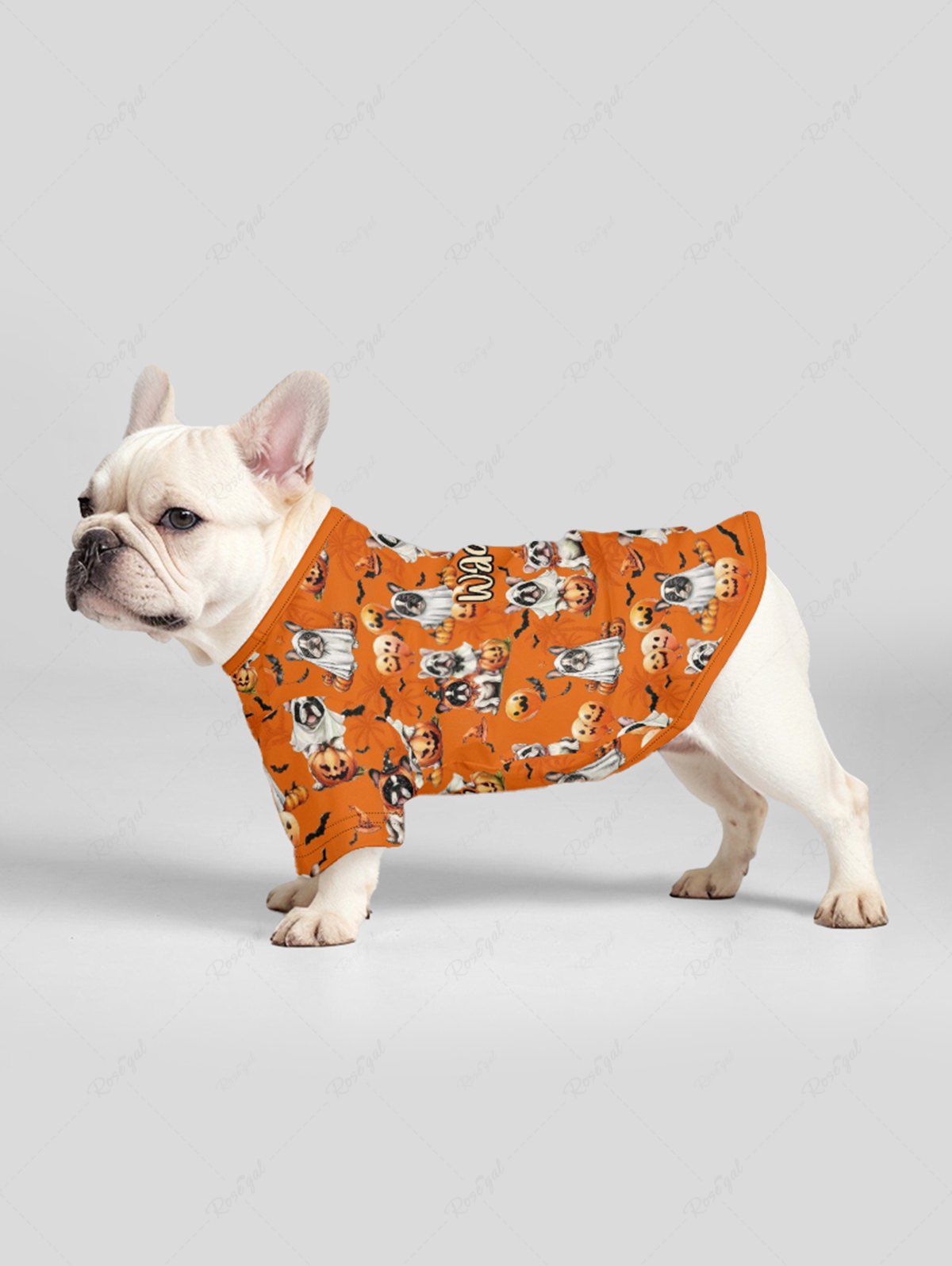 Pet's Halloween Dogs Pumpkin Bat Print T-shirt