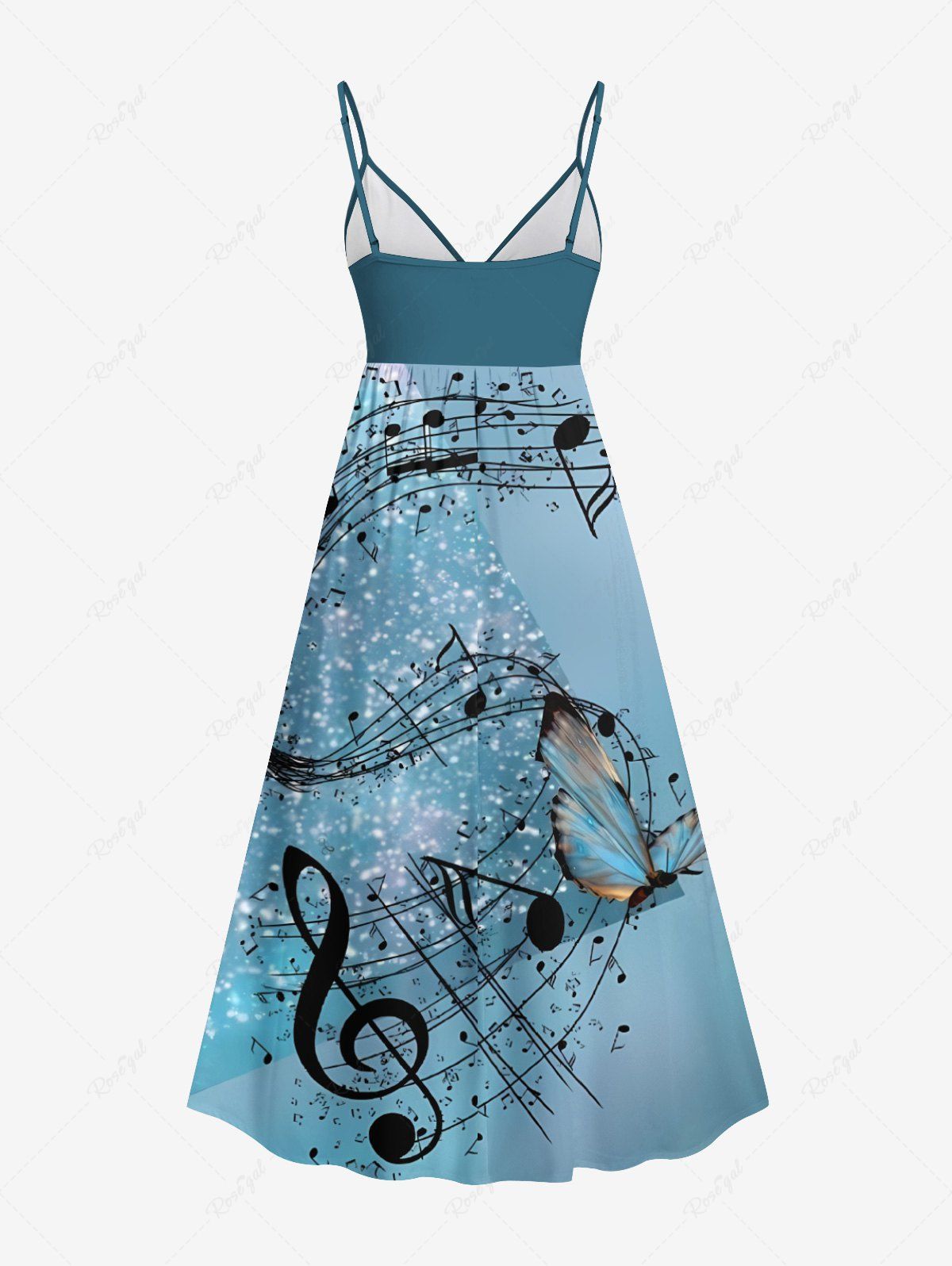 Glitter Music Symbol Butterfly Printed Hawaii Shirt Dress Dog And Owner Matching Outfits