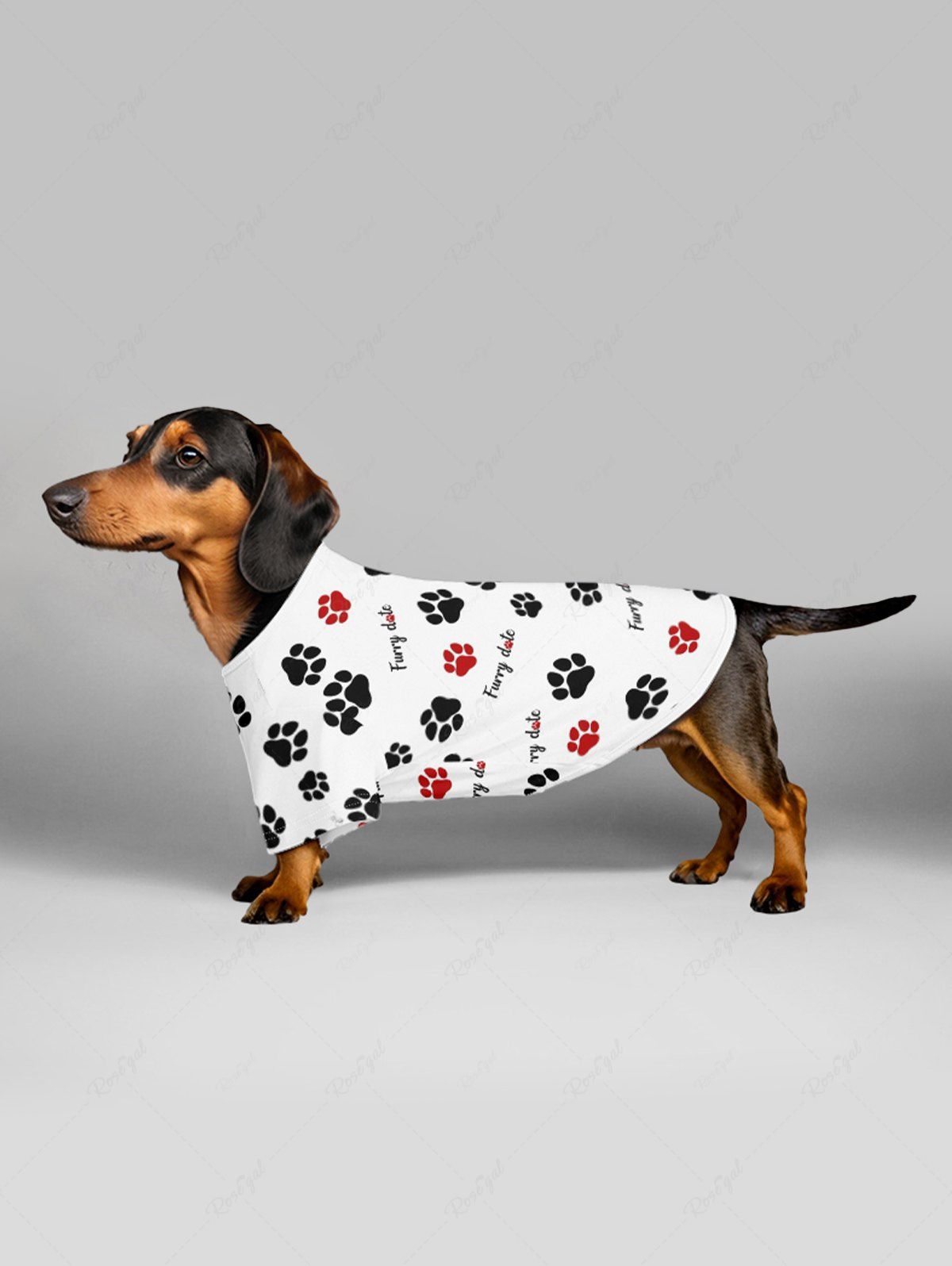 Dog Feet Letters Print T-shirts Dog and Owner Matching Outfits
