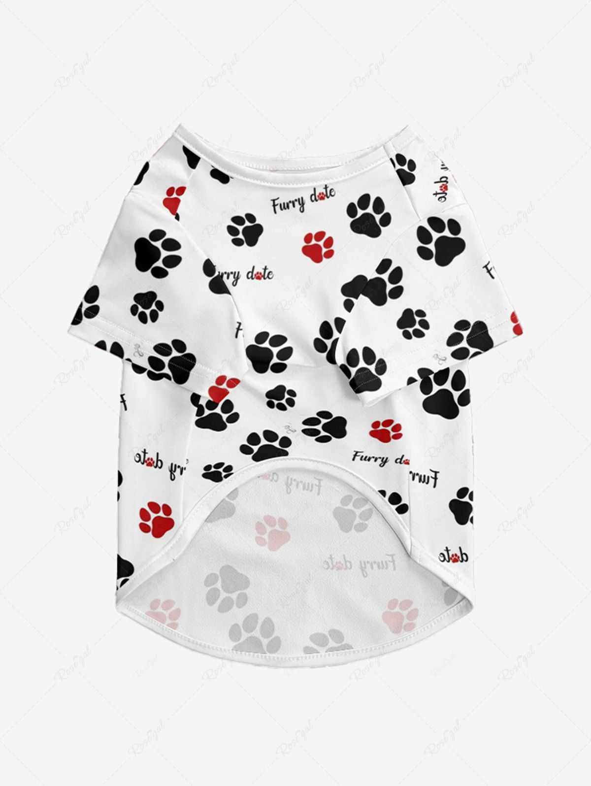 Dog Feet Letters Print T-shirts Dog and Owner Matching Outfits