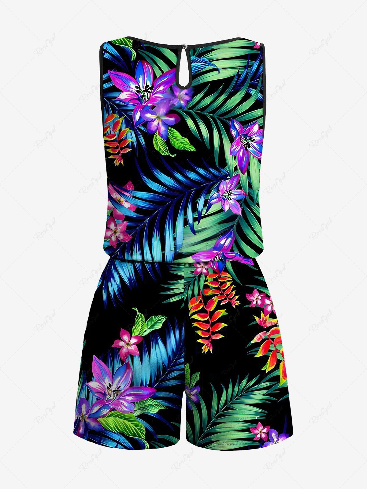 Tropical Leaf Flower Printed Hawaii Shirt Romper Dog And Owner Matching Outfits