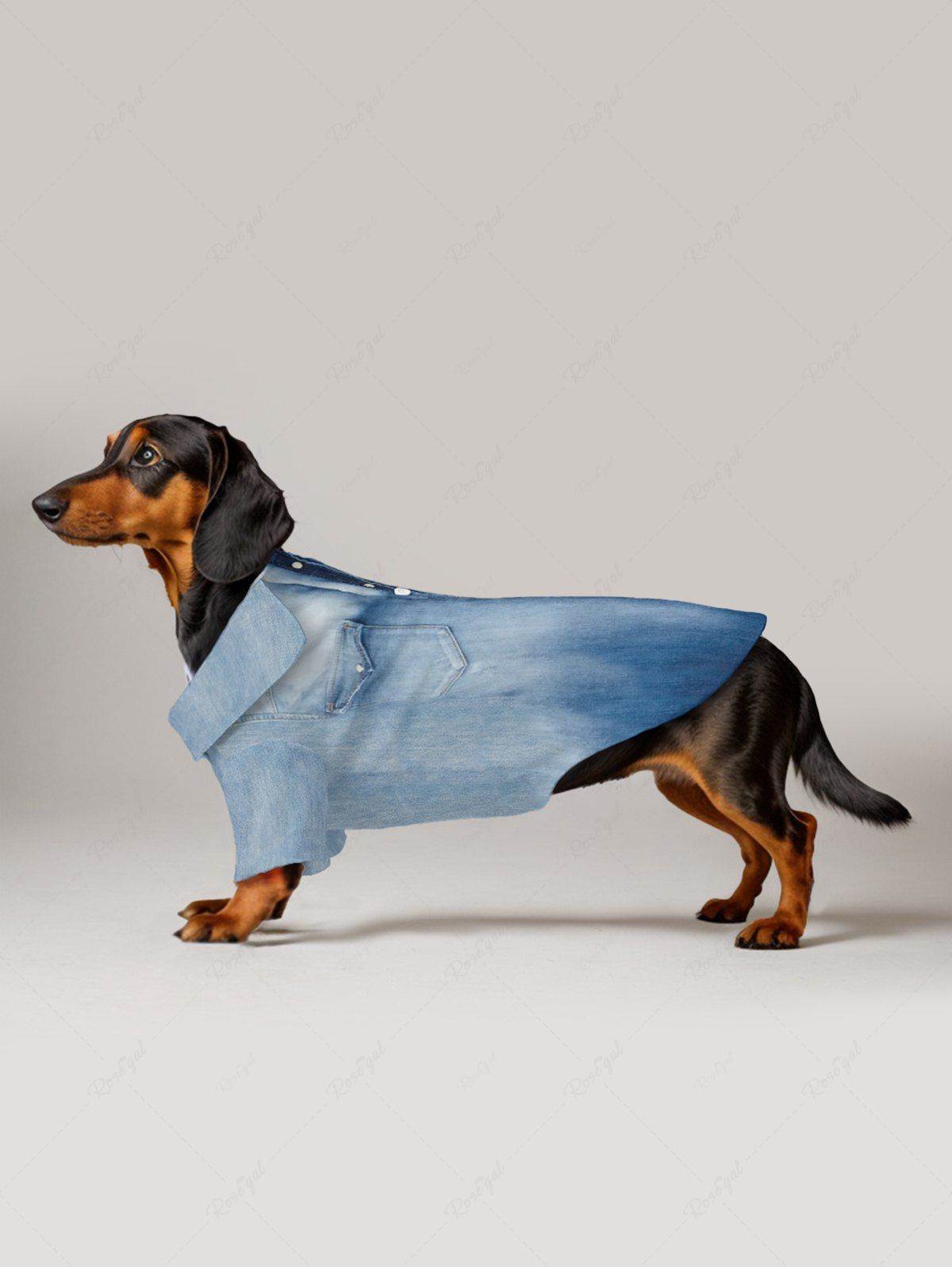 Ombre Denim 3D Print Shirts Dog and Owner Matching Outfits