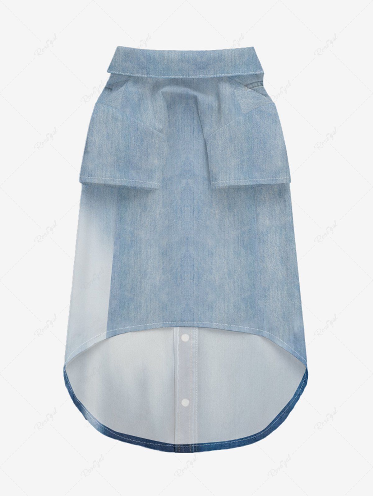 Ombre Denim 3D Print Shirts Dog and Owner Matching Outfits