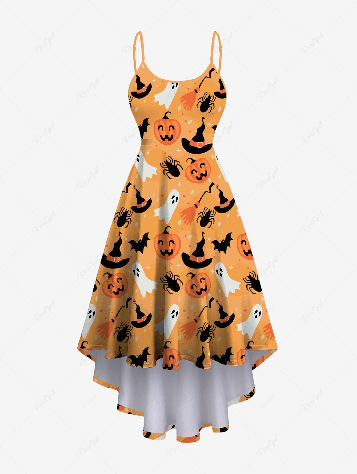 Halloween Pumpkin Bat Hat Ghost Spider Print Bowknot Dresses Dog and Owner Matching Outfits
