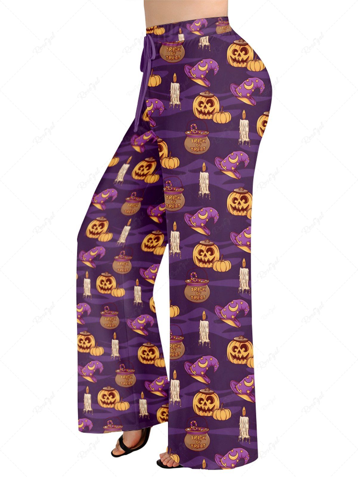 Pumpkin Wizard Hat Candle Printed Halloween T-shirt Pants Dog And Owner Matching Outfits