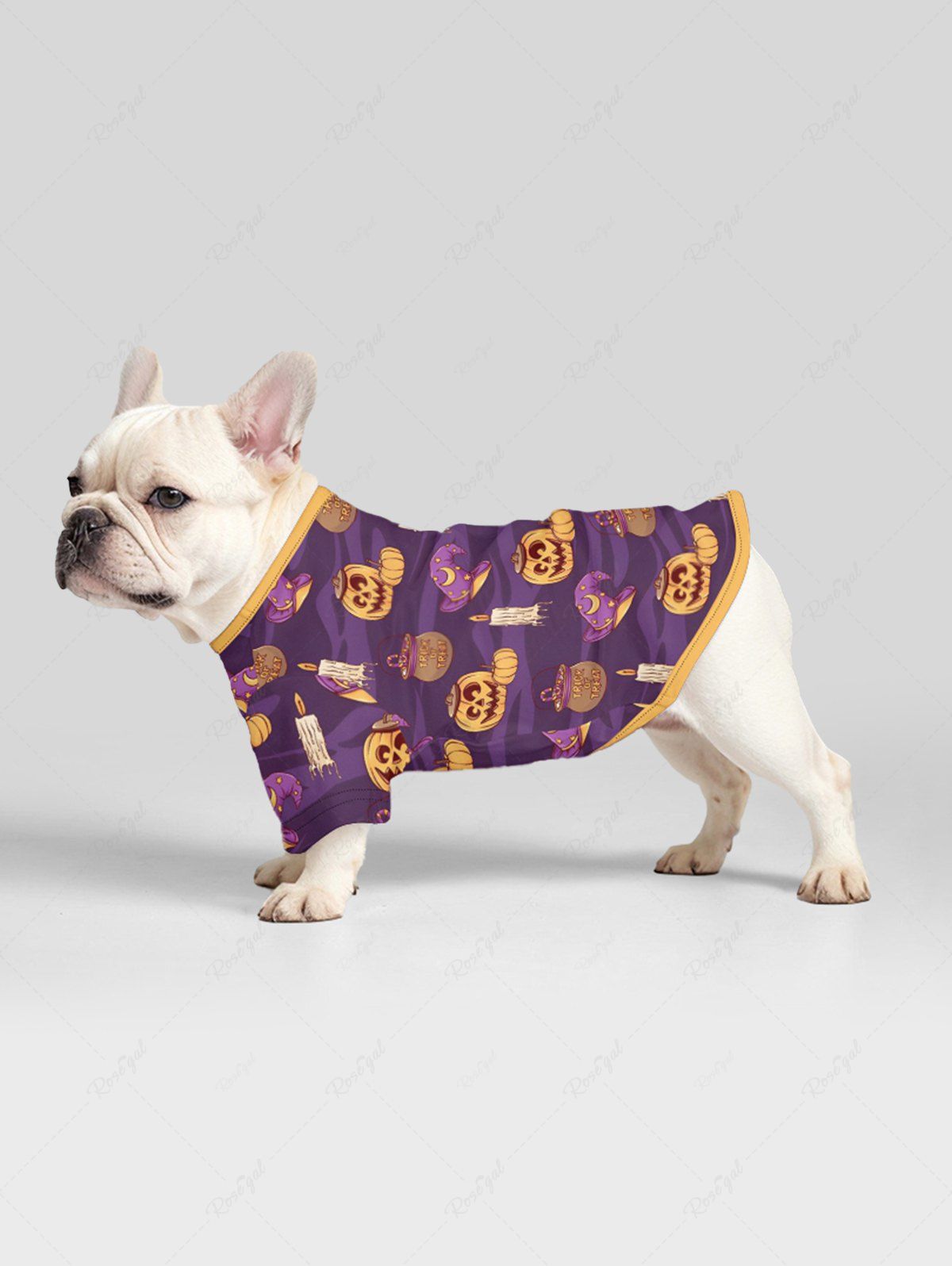 Pumpkin Wizard Hat Candle Printed Halloween T-shirt Pants Dog And Owner Matching Outfits
