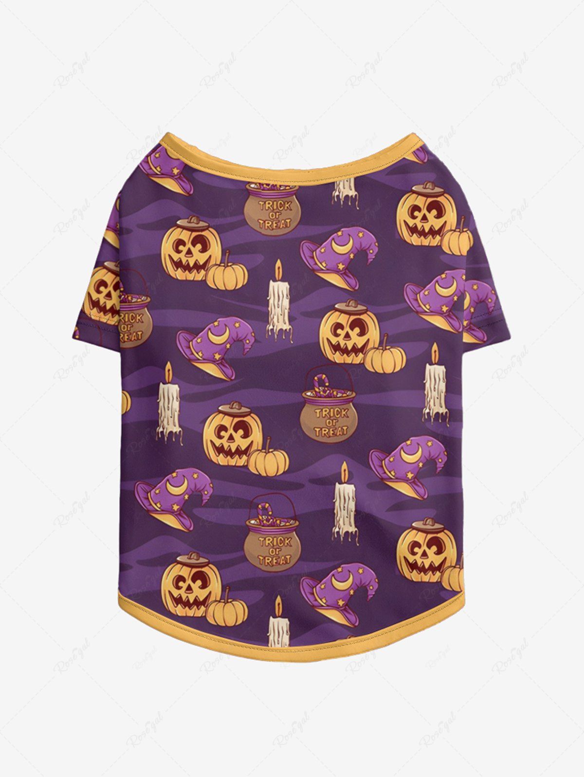 Pumpkin Wizard Hat Candle Printed Halloween T-shirt Pants Dog And Owner Matching Outfits