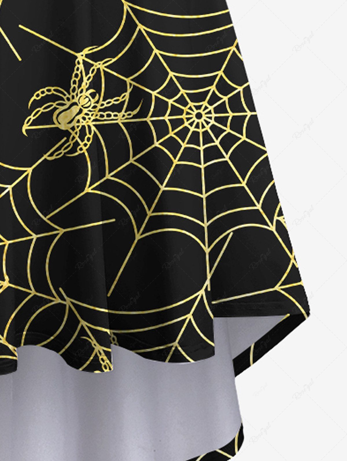 Plus Size Halloween Spider Web Print High Low Cami Dress