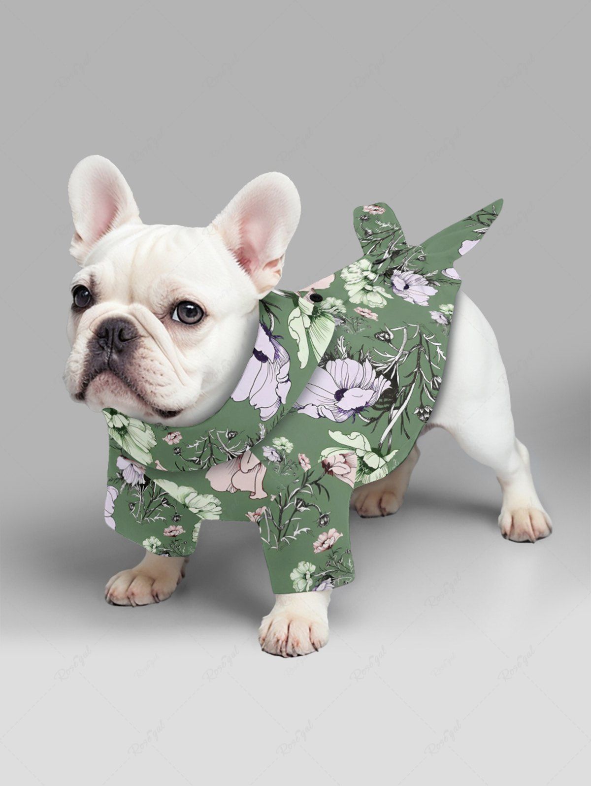Pet's Flower Branch Print Hawaii Button Shirt