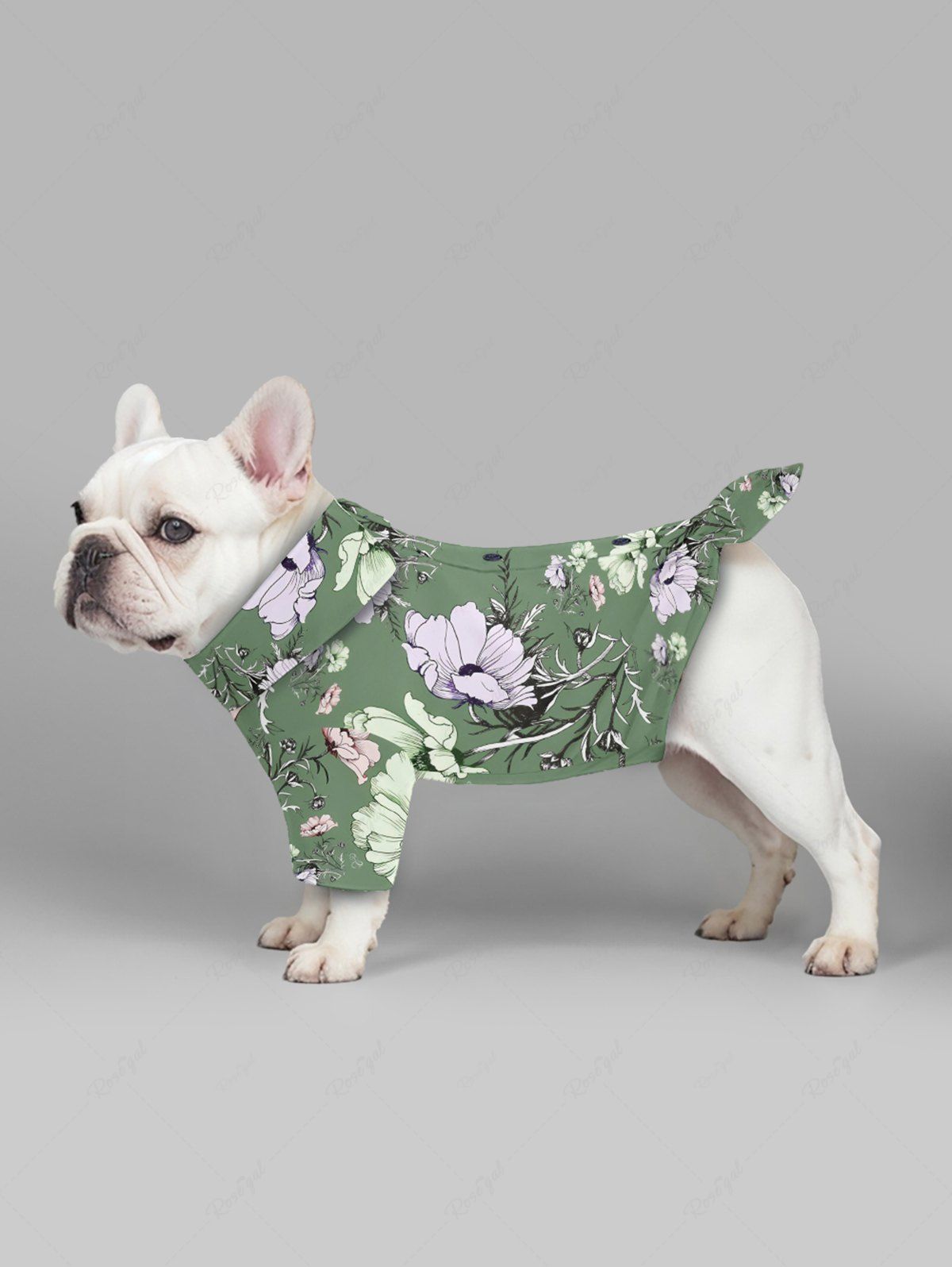 Pet's Flower Branch Print Hawaii Button Shirt