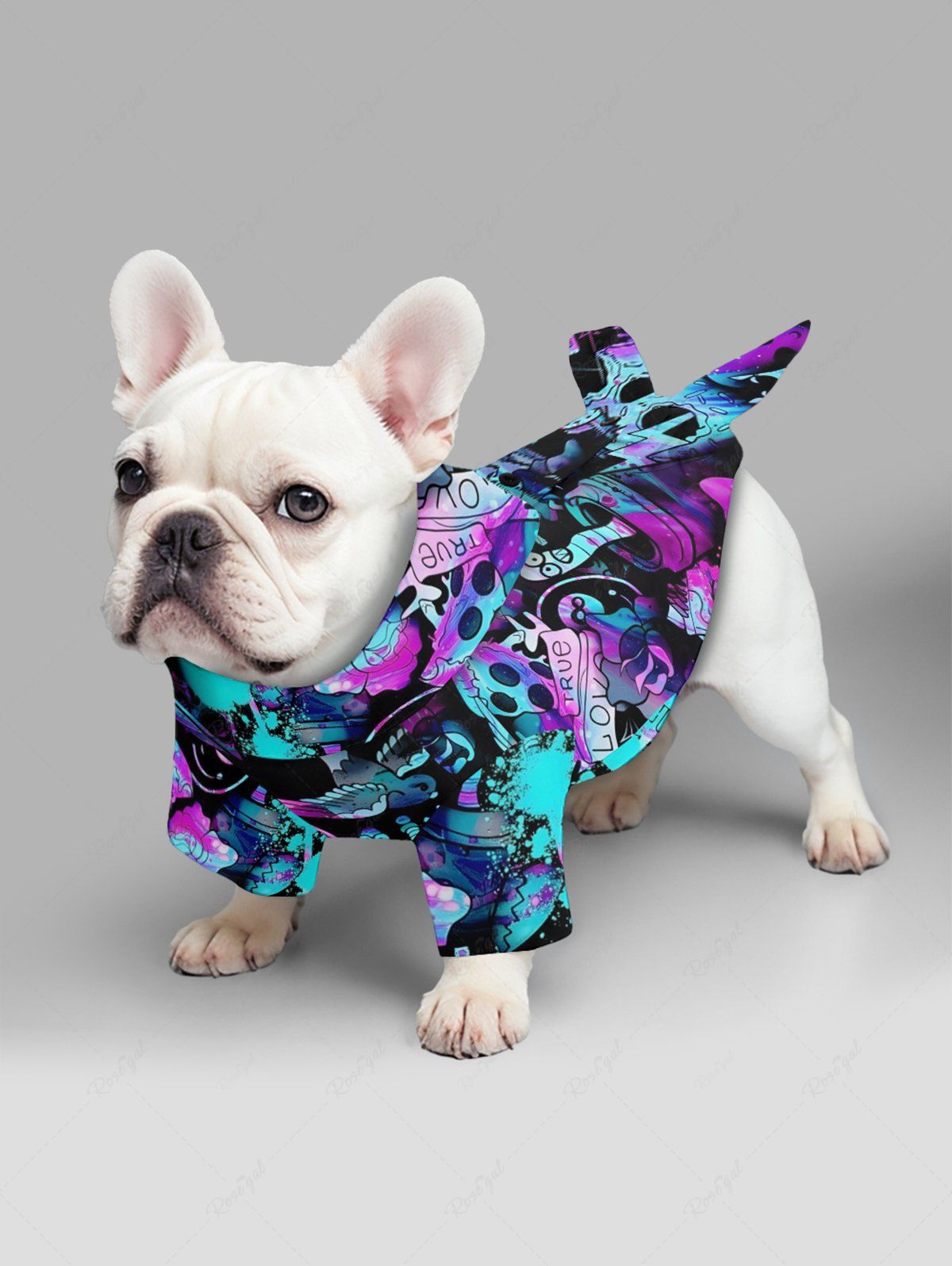 Skull Bird Graffiti Printed Shirt Dress Dog And Owner Matching Outfits