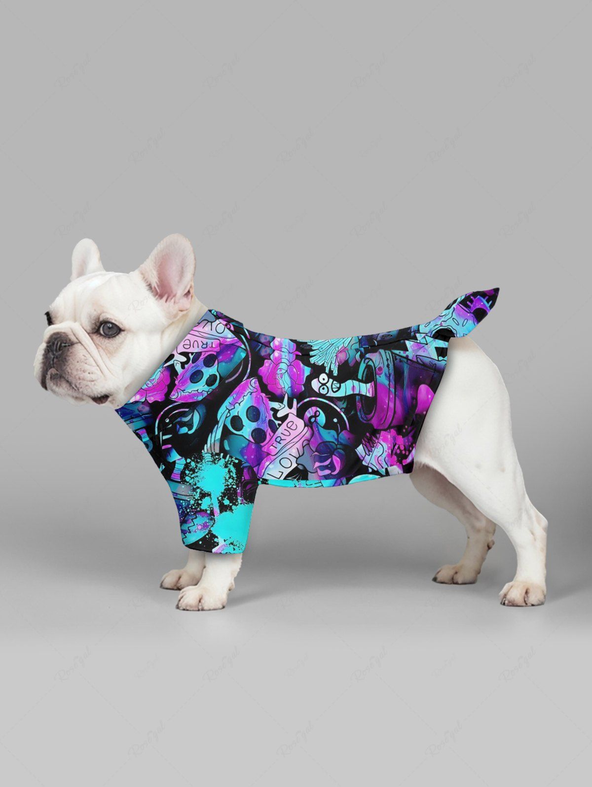 Skull Bird Graffiti Printed Shirt Dress Dog And Owner Matching Outfits
