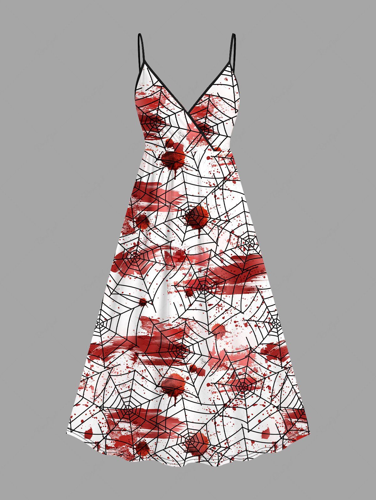 Halloween Spider Web Paint Splatter Print Skull Dresses Dog and Owner Matching Outfits