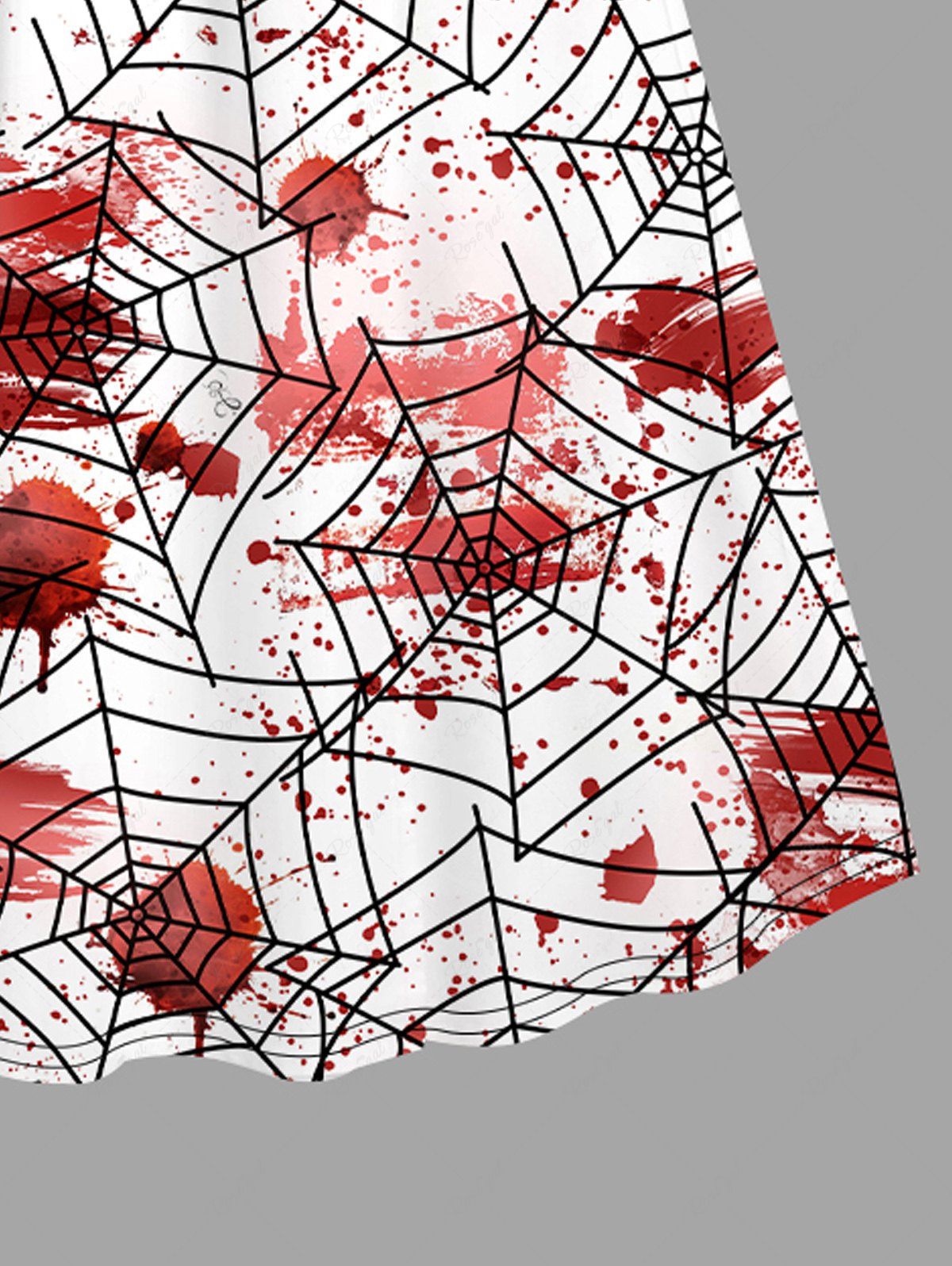 Plus Size Halloween Spider Web Paint Splatter Blood Print Surplice Cami Dress
