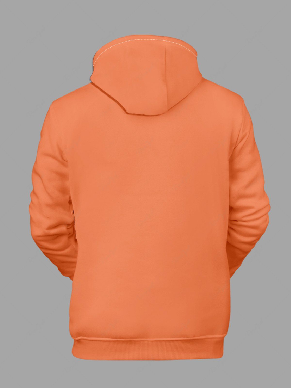 Plus Size Pumpkin Smile Face Print Pockets Drawstring Hoodie