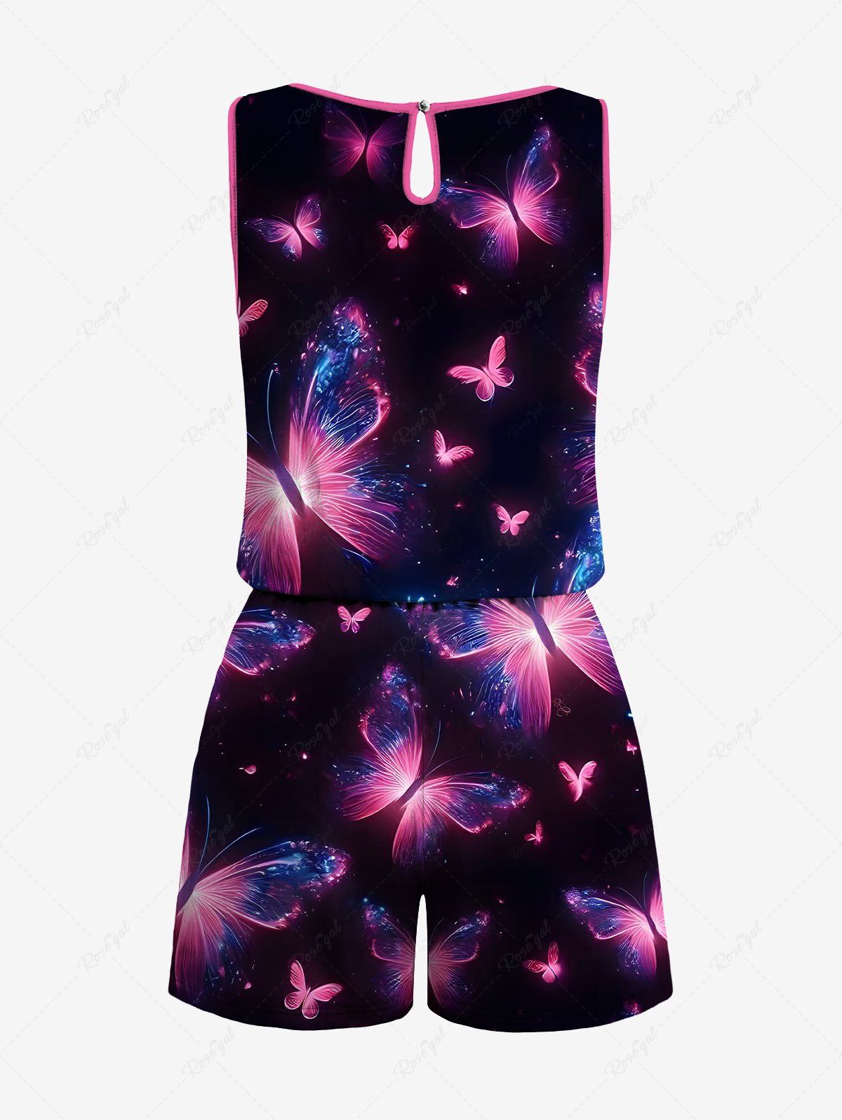 Glitter Butterfly Galaxy Printed Tank Top Romper Dog And Owner Matching Outfits