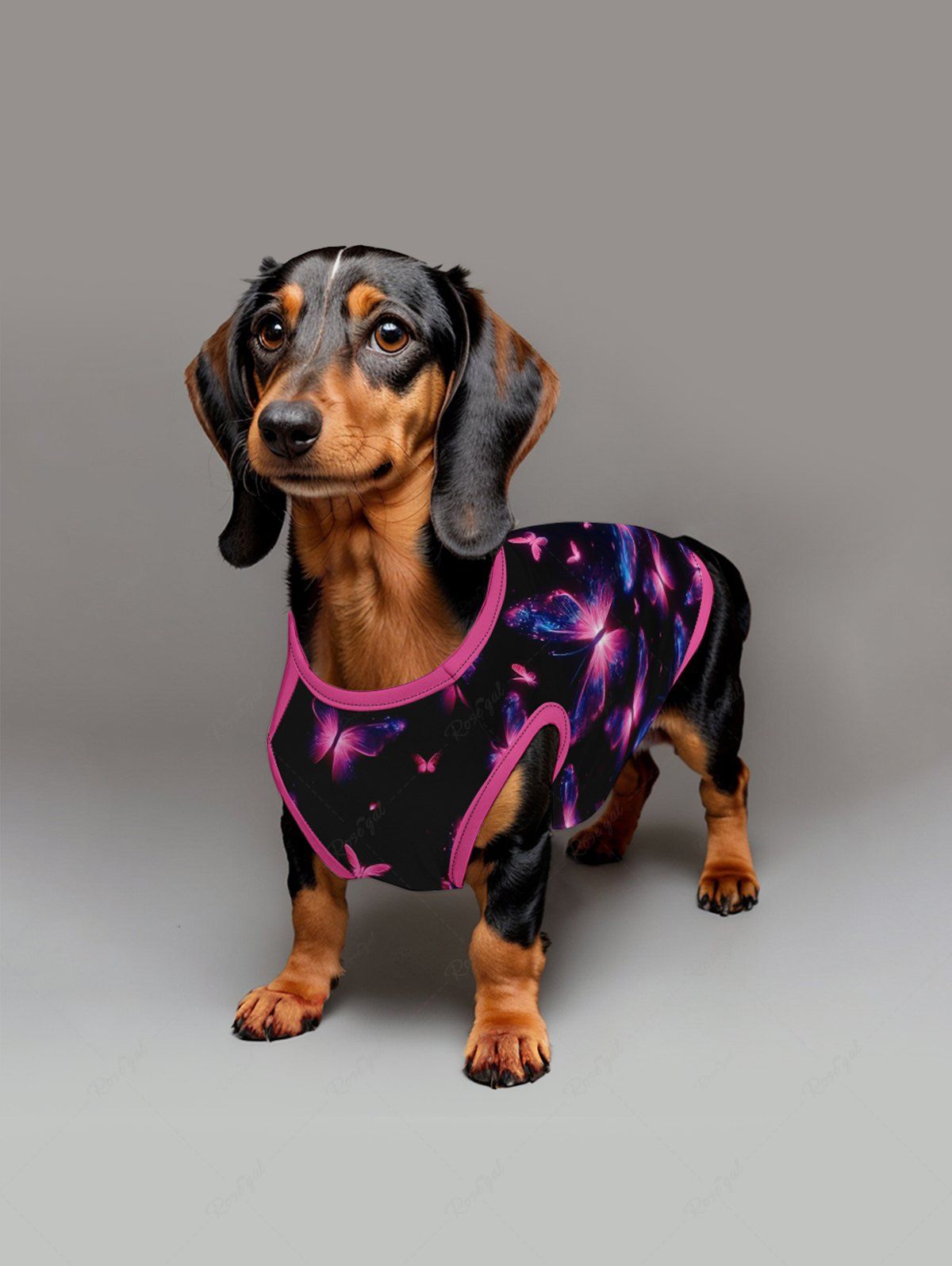 Glitter Butterfly Galaxy Printed Tank Top Romper Dog And Owner Matching Outfits