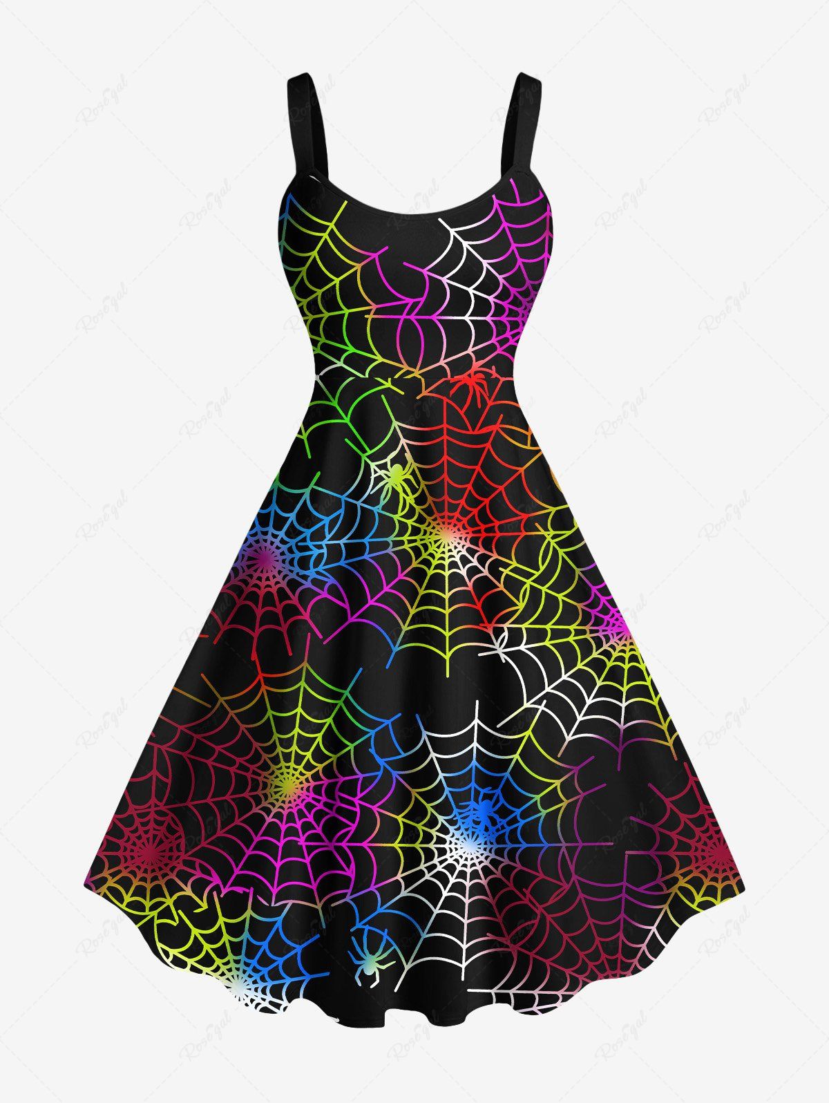 Halloween Spider Web Printed Dresses Dog and Owner Matching Outfits