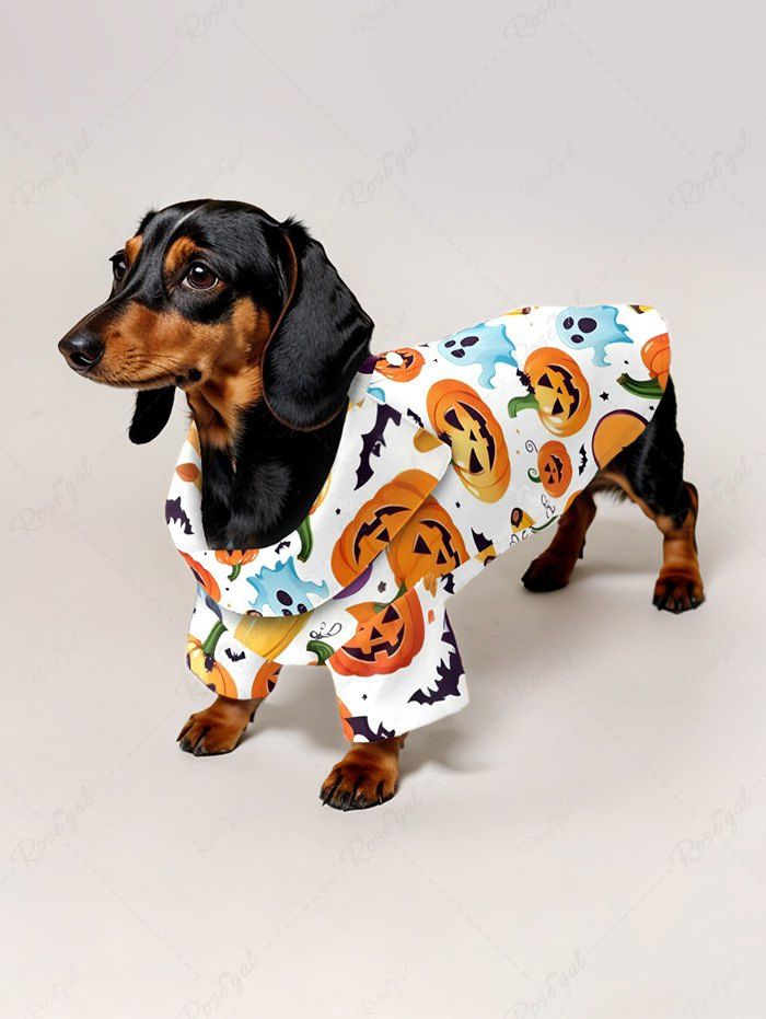 Pumpkin Ghost Bat Bananas Printed Halloween Shirt Romper Dog And Owner Matching Outfits