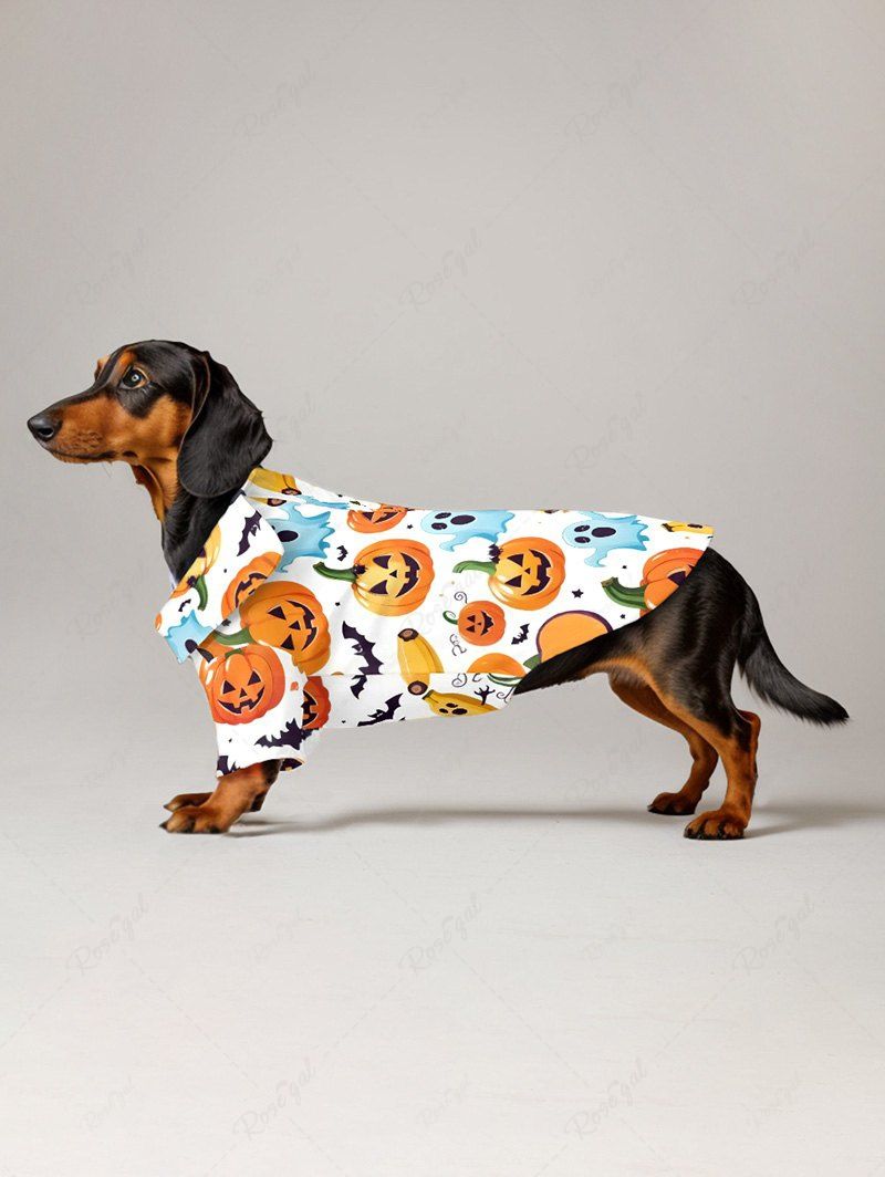 Pumpkin Ghost Bat Bananas Printed Halloween Shirt Romper Dog And Owner Matching Outfits