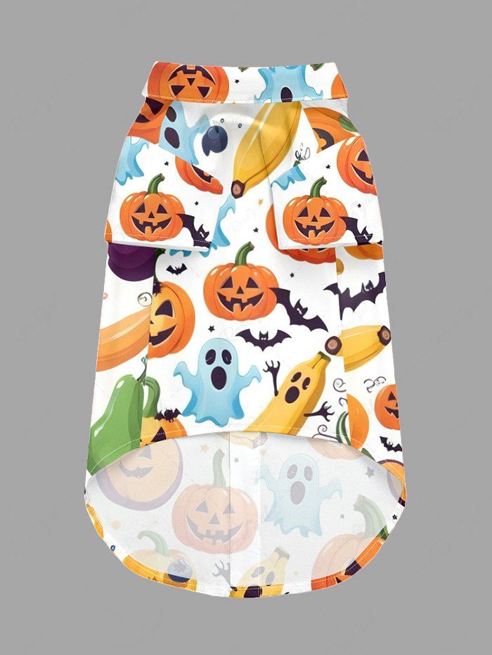 Pumpkin Ghost Bat Bananas Printed Halloween Shirt Romper Dog And Owner Matching Outfits