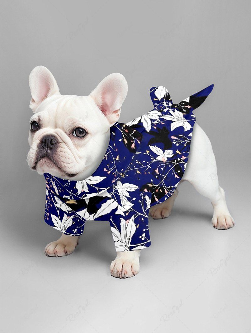 Leaf Branch Printed Shirt Romper Dog And Owner Matching Outfits