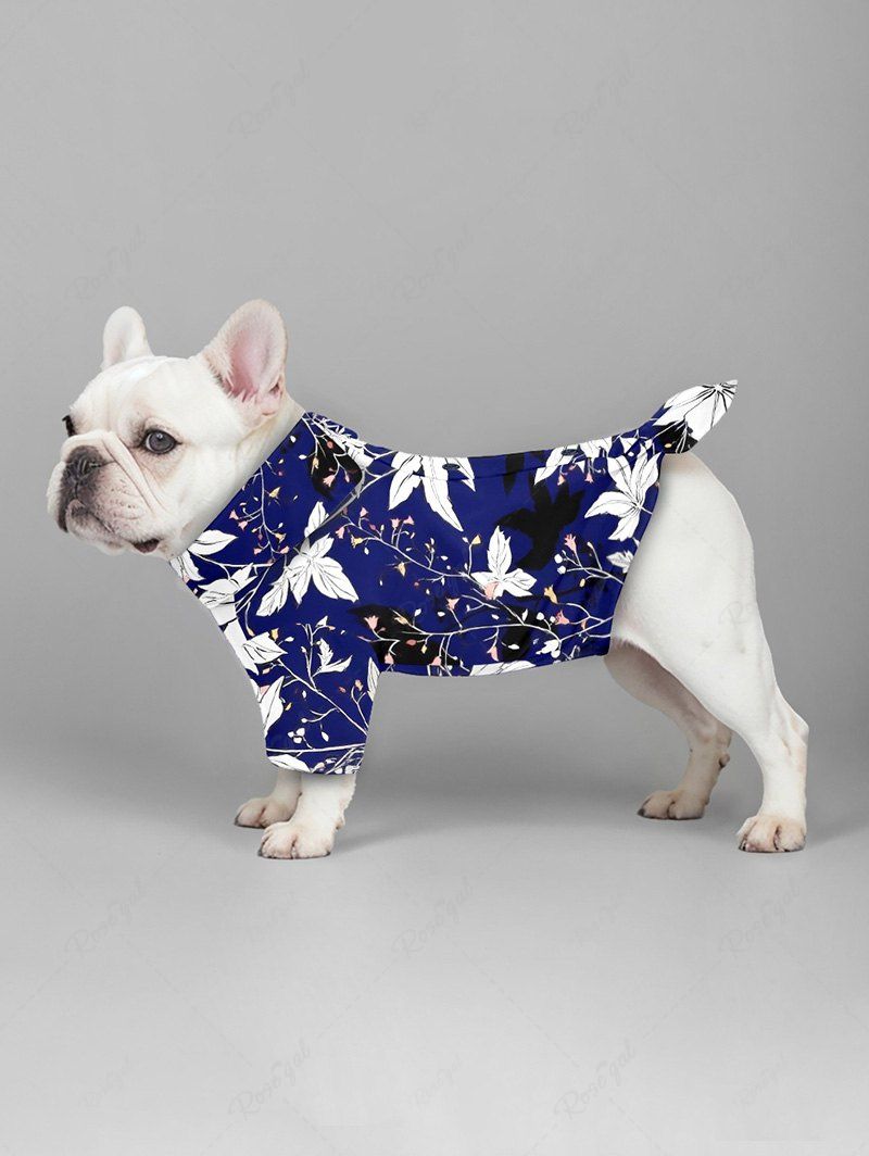 Leaf Branch Printed Shirt Romper Dog And Owner Matching Outfits