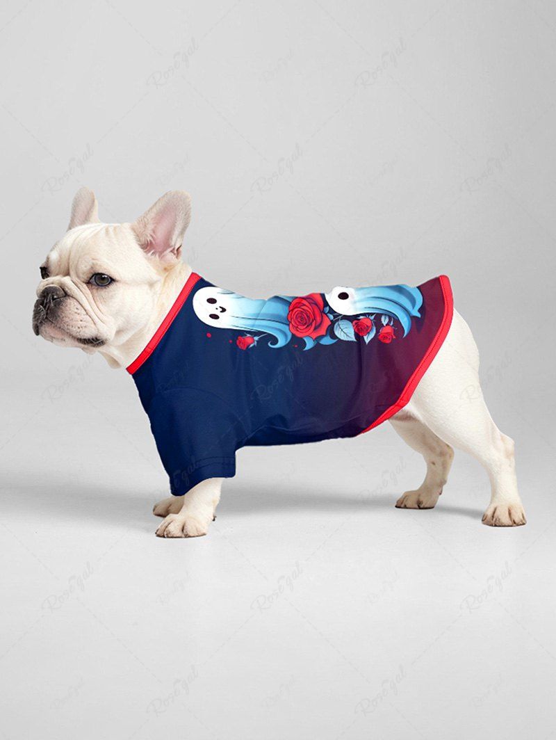 Ghost Rose Flower Printed Halloween T-shirt Dog And Owner Matching Outfits