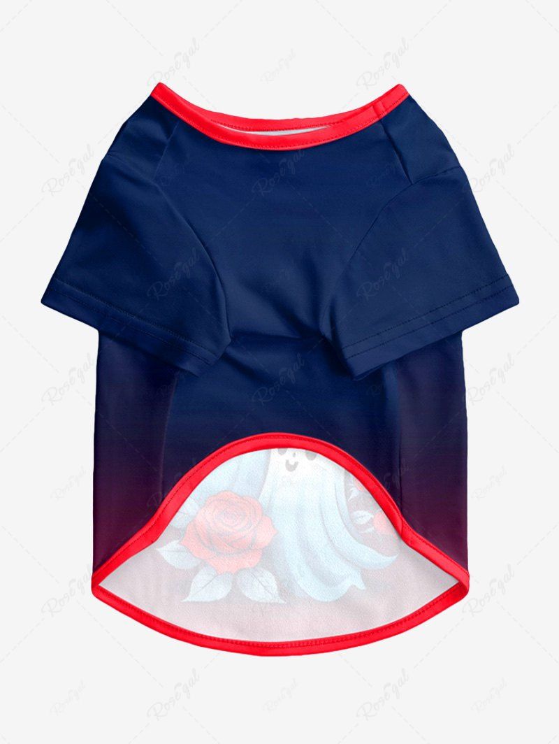Ghost Rose Flower Printed Halloween T-shirt Dog And Owner Matching Outfits