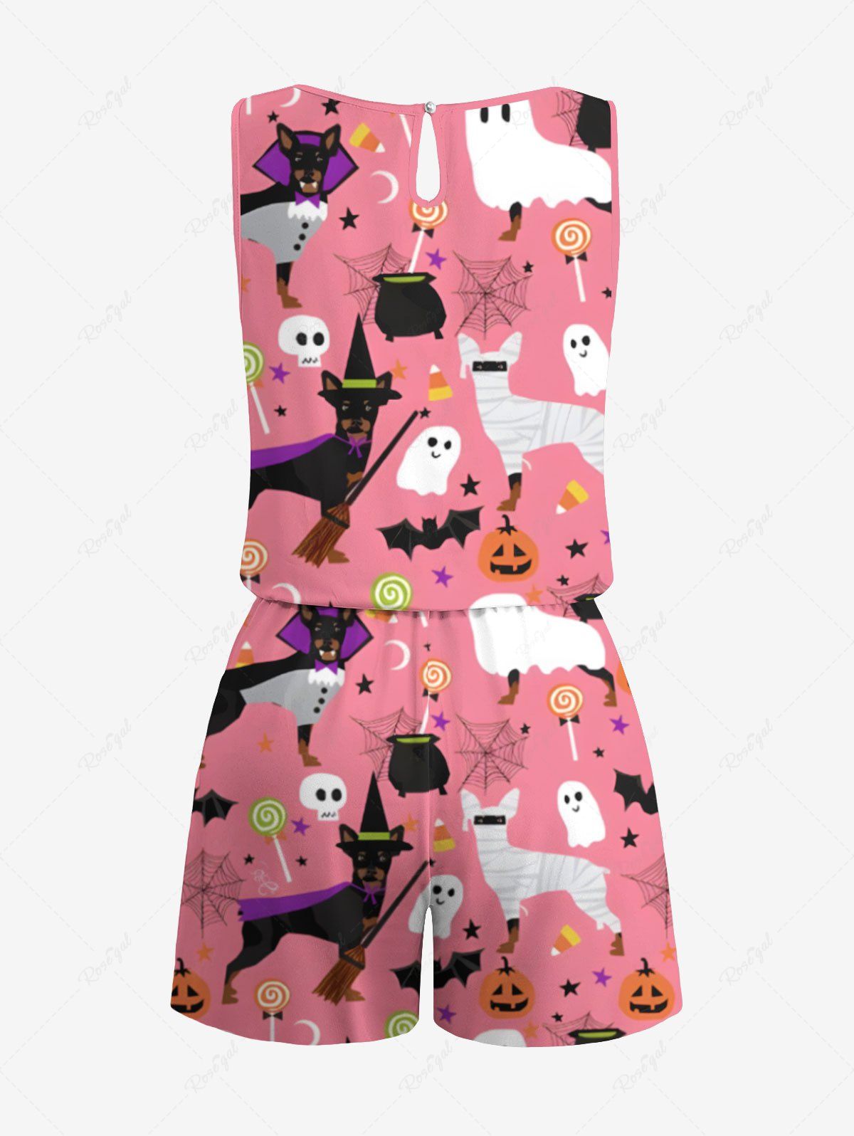 Puppy Bat Pumpkin Ghost Spider Web Printed Halloween Shirt Romper Dog And Owner Matching Outfits