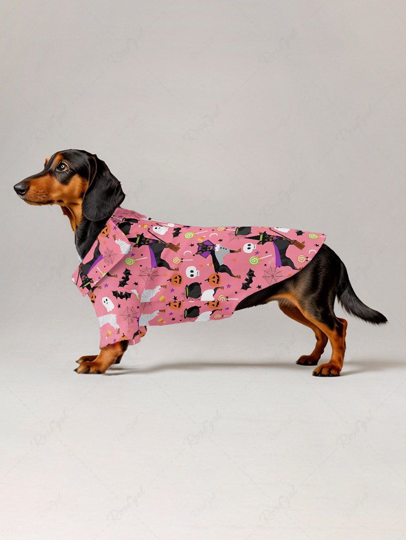 Puppy Bat Pumpkin Ghost Spider Web Printed Halloween Shirt Romper Dog And Owner Matching Outfits