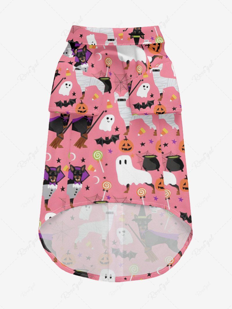 Puppy Bat Pumpkin Ghost Spider Web Printed Halloween Shirt Romper Dog And Owner Matching Outfits