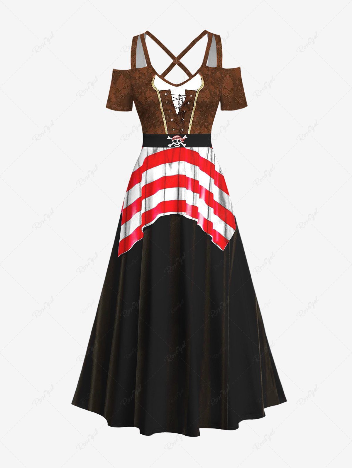 Halloween Costume Pirate Style Maxi Dress Dog and Owner Matching Outfits