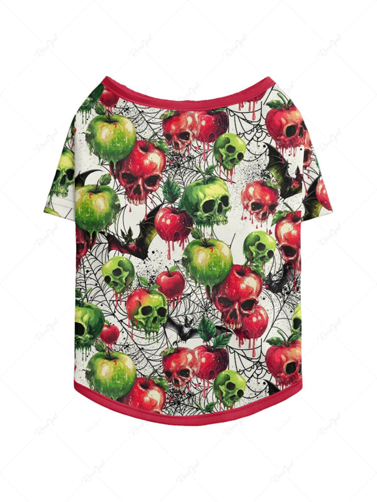 Halloween Apples Skulls Spider Web Bat Print T-shirt and Dress Dog and Owner Matching Outfits