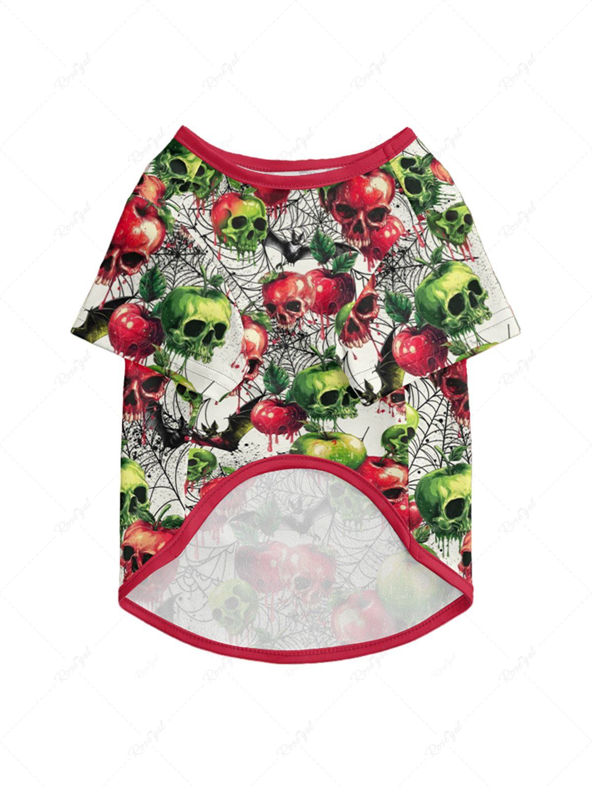 Halloween Apples Skulls Spider Web Bat Print T-shirt and Dress Dog and Owner Matching Outfits