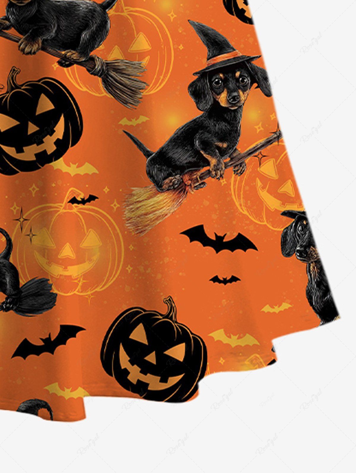 Plus Size Halloween Pumpkin Dog Bat Print Cold Shoulder Crisscross Maxi Dress