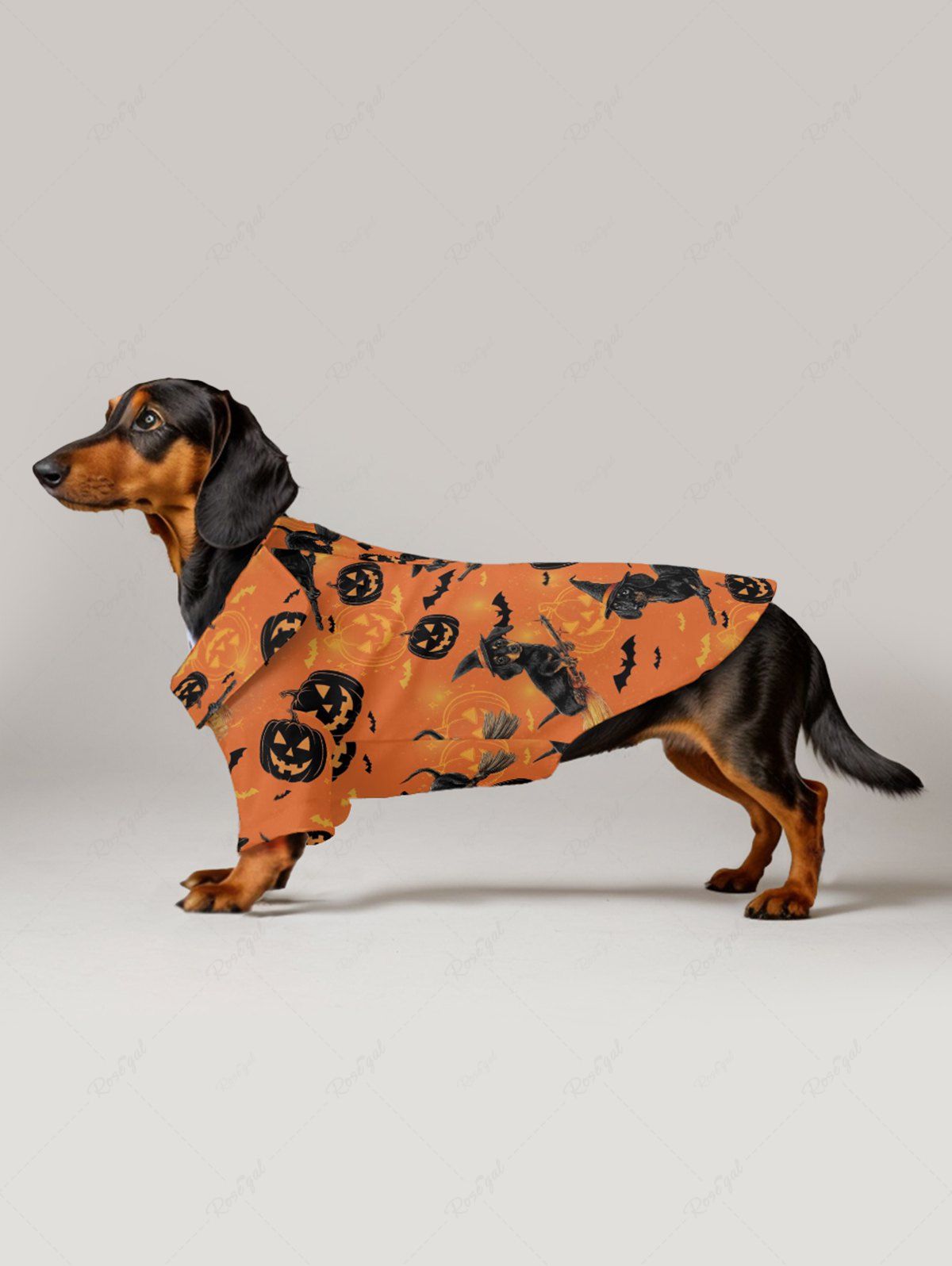Halloween Pumpkin Dog Bat Print Shirt and Dress Dog and Owner Matching Outfits