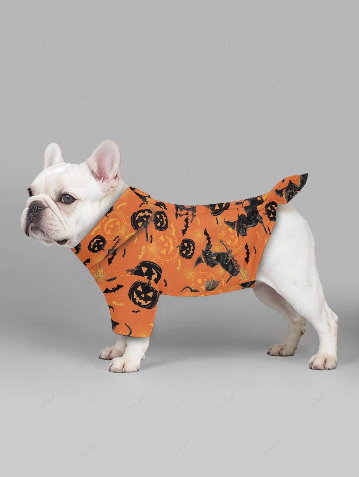 Halloween Pumpkin Dog Bat Print Shirt and Dress Dog and Owner Matching Outfits