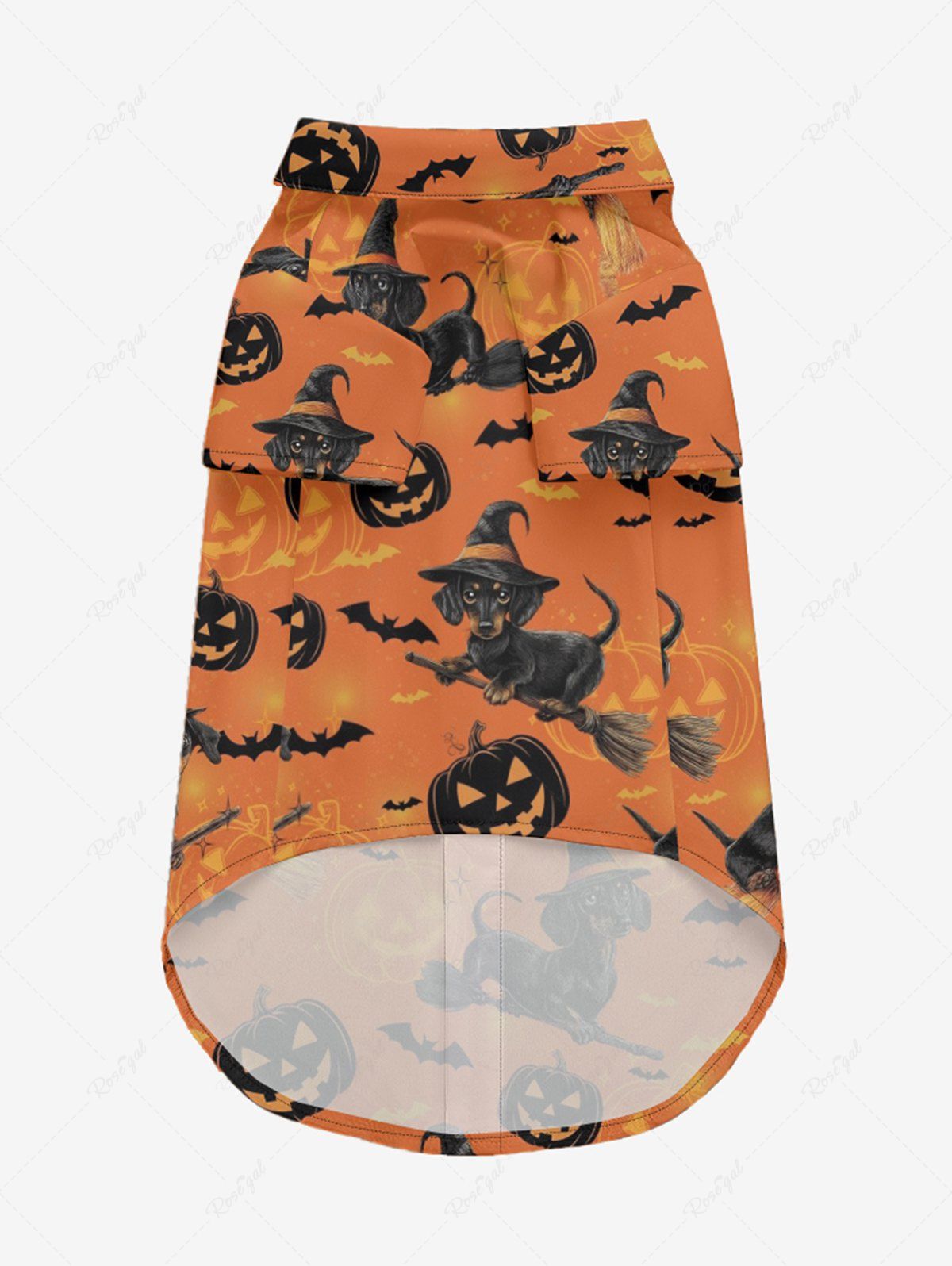 Halloween Pumpkin Dog Bat Print Shirt and Dress Dog and Owner Matching Outfits