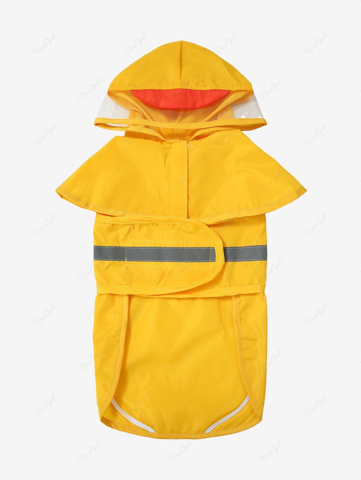 Pet's Duck Pattern Velcro Reflective Stripe Waterproof Raincoat