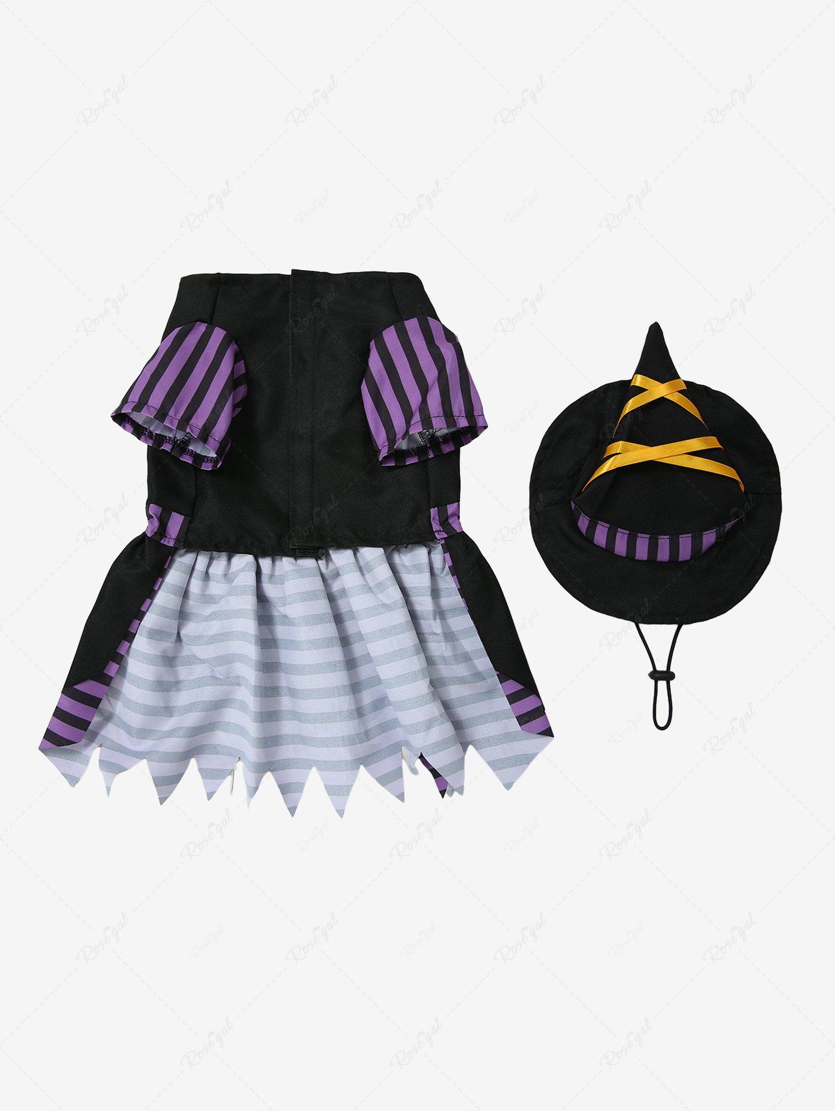 Pet's Halloween Witch Costume Dress and Hat Set