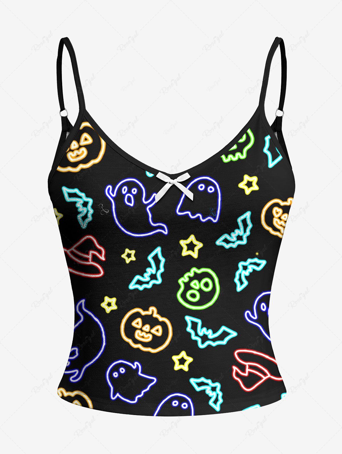 Glitter Ghost Bat Pumpkin Star Printed Halloween Tank Top Pajama Set Dog And Owner Matching Outfits
