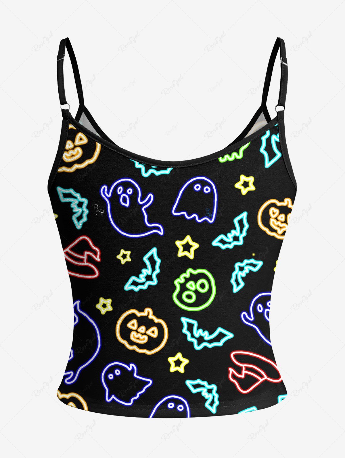 Glitter Ghost Bat Pumpkin Star Printed Halloween Tank Top Pajama Set Dog And Owner Matching Outfits